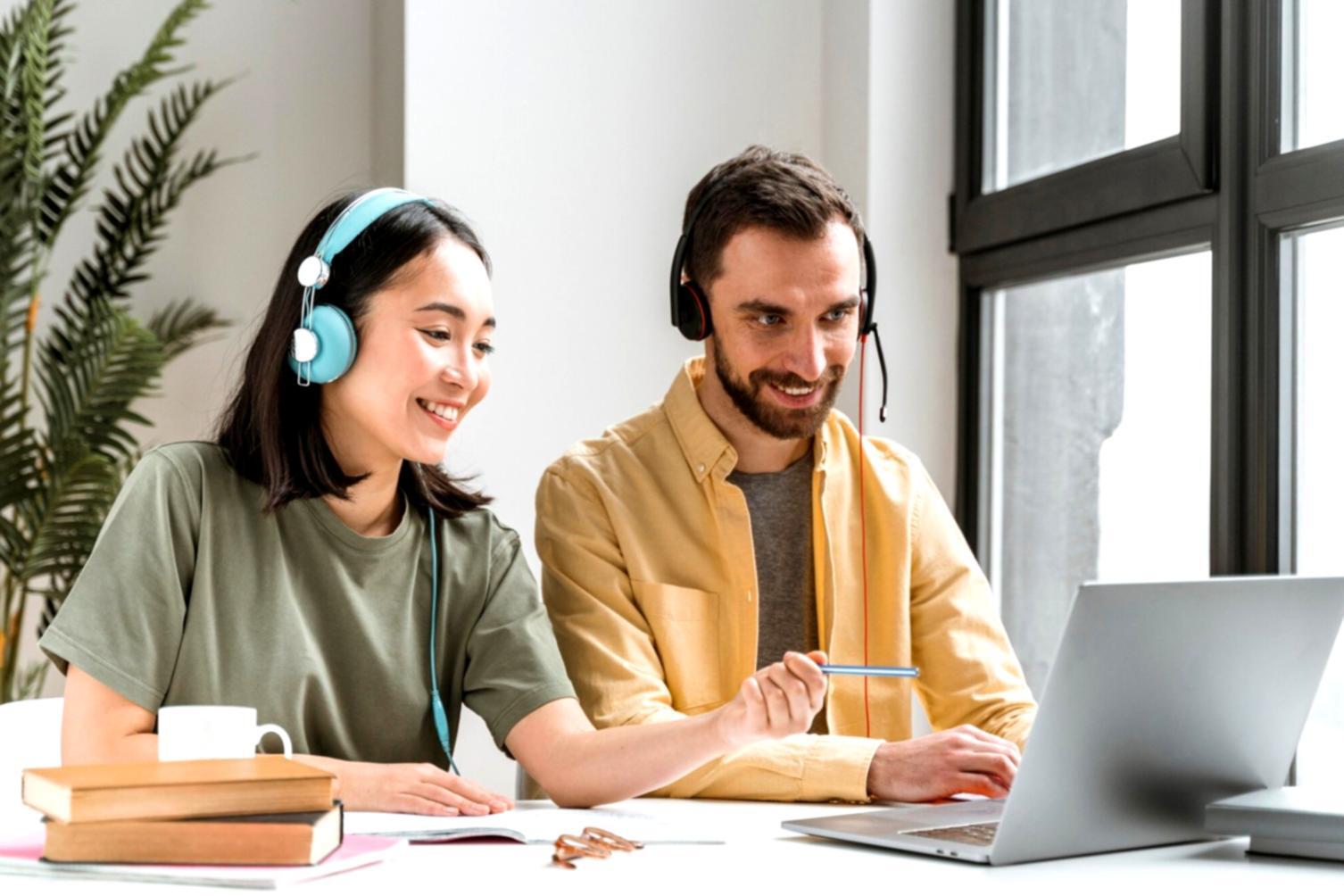 Students collaborating remotely on financial analysis projects